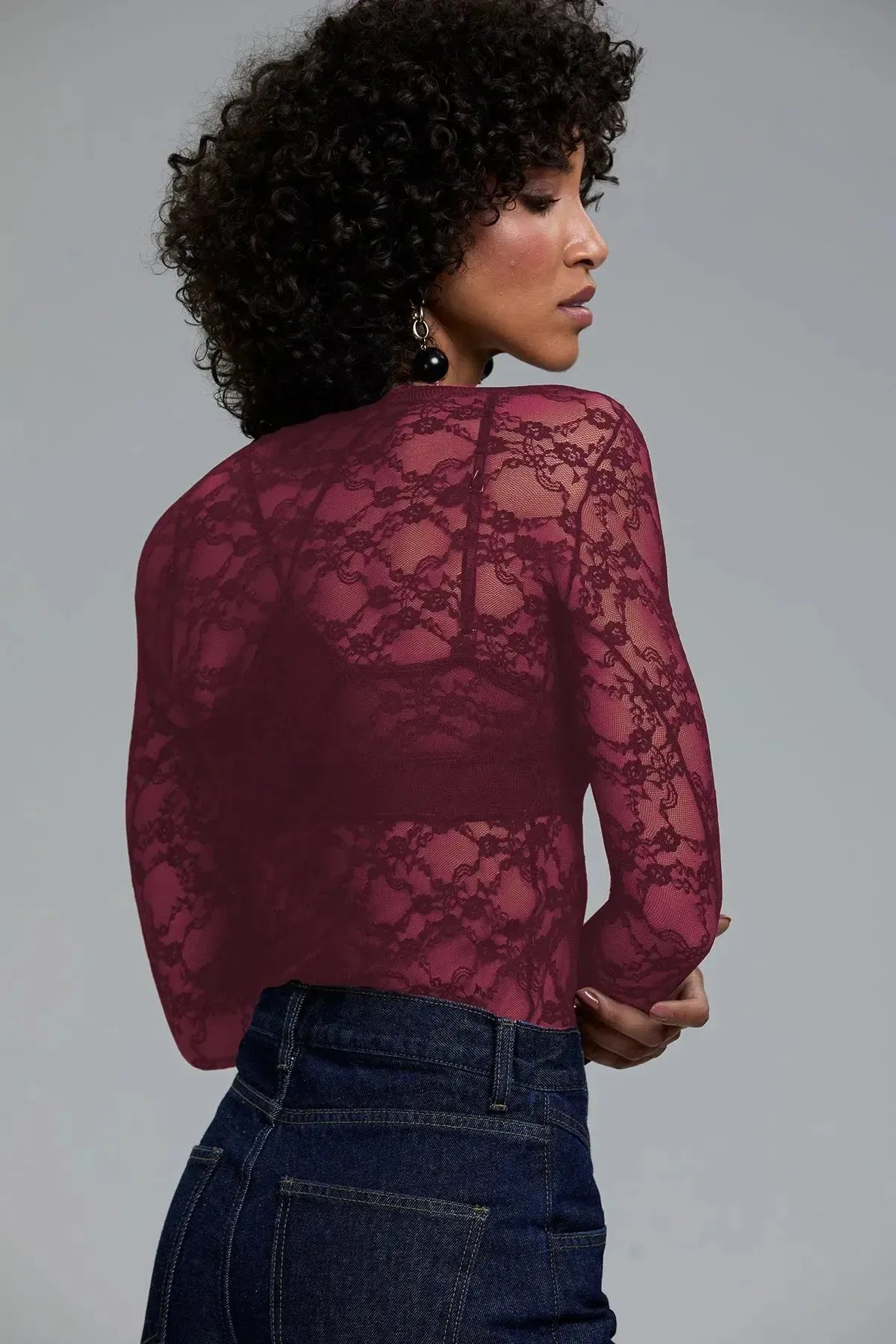 BLUSA RENDA UT Bordô