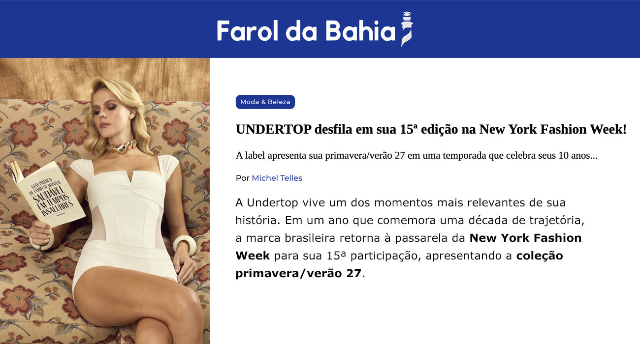 Undertop no site Farol da Bahia
