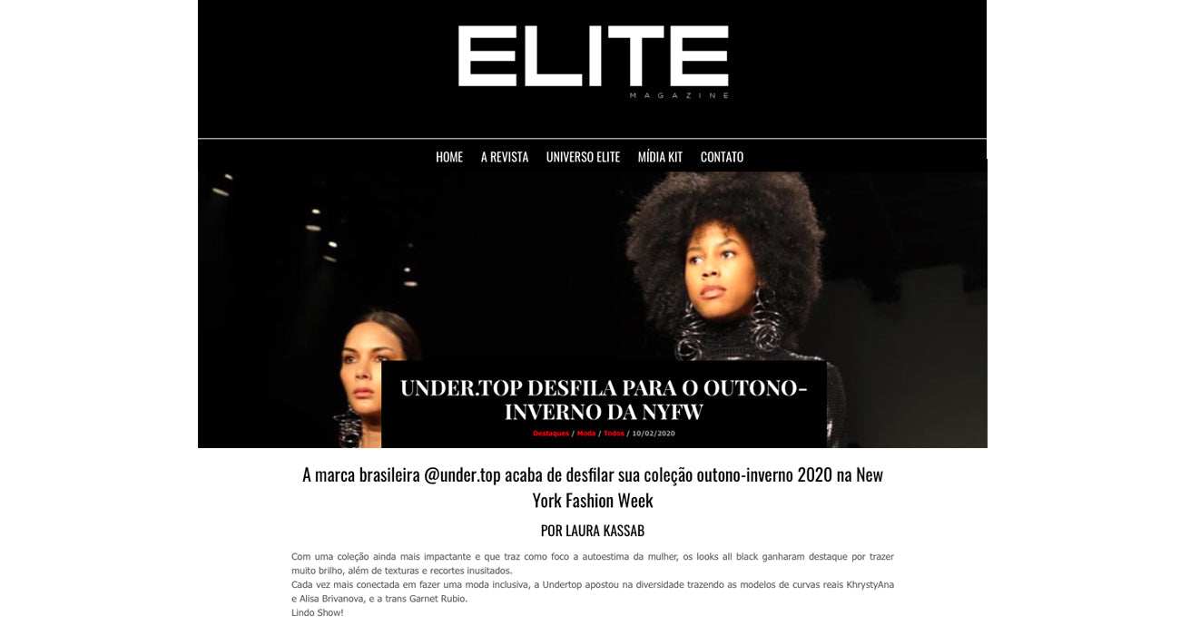 Undertop no site Elite Magazine