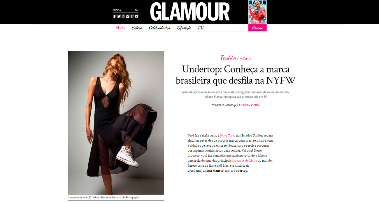 Undertop no site Glamour