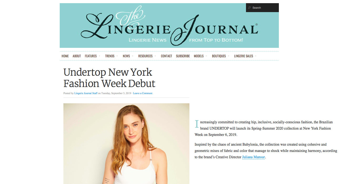 Undertop no site Lingerie Journal
