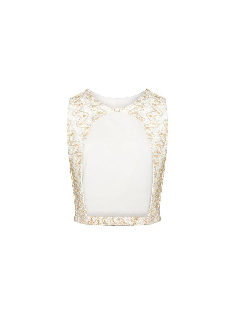 Blusa Lisianto Branco/Ouro