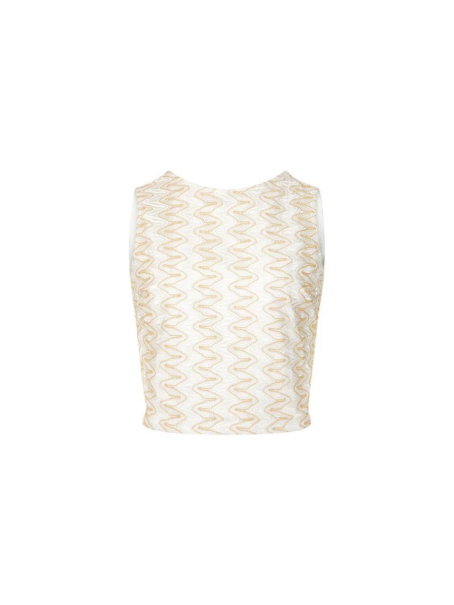 Blusa Lisianto Branco/Ouro