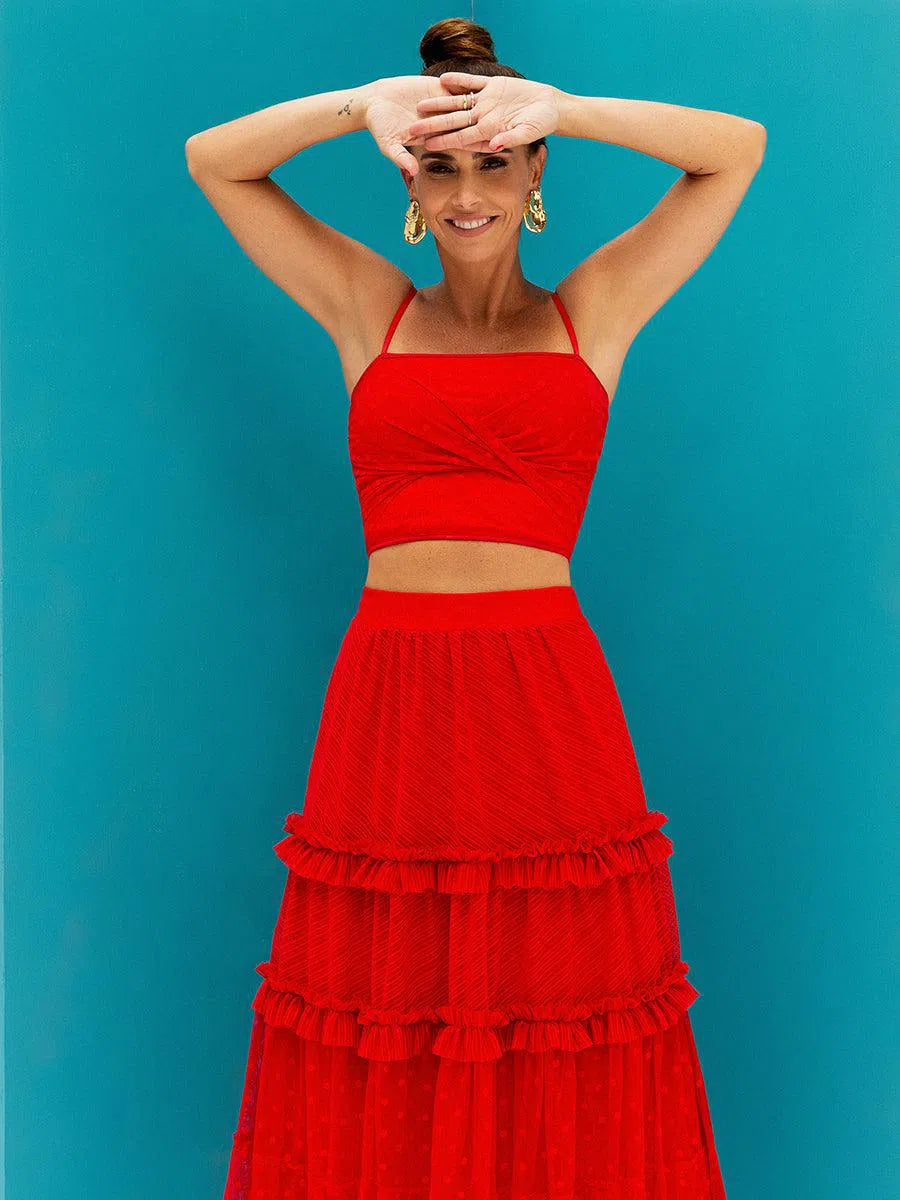 Saia Franscesca Vermelha